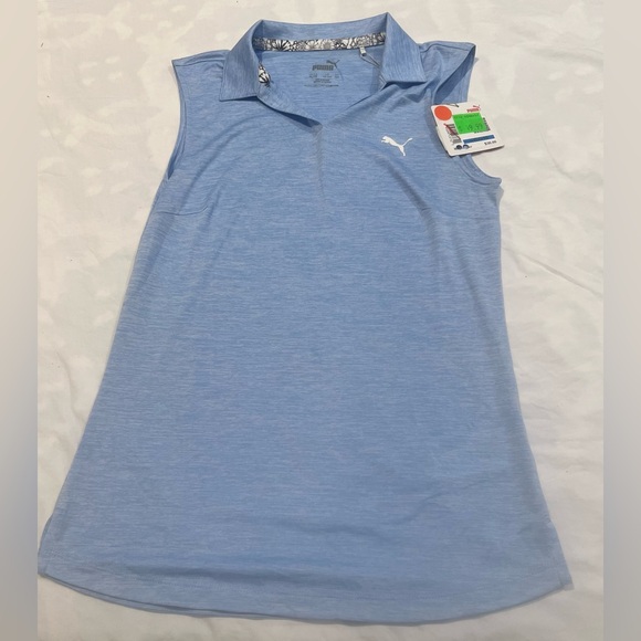 Puma Other - Puma Kids Heather Light Blue Polo Shirt Golf Polo Size XL NWT